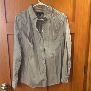 Banana Republic Blue and White Blouse with Long Sleeves